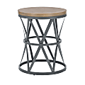 Powell Murray Metal Barrel Table, 24-1/4"H x 19-4/5"W x 19-4/5"D, Brown/Gray 1 thumbnail image