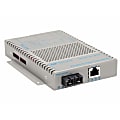 Omnitron OmniConverter 10/100 PoE+ Ethernet Fiber Media Converter Switch RJ45 SC Multimode 5km - 1 x 10/100BASE-TX; 1 x 100BASE-FX; DC Powered; Lifetime Warranty