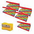 The Pencil Grip Eisen Pencil Sharpeners, 1 Hole, Assorted Colors, 25 Sharpeners Per Pack, Set Of 5 Packs 1 thumbnail image