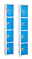 Alpine AdirOffice 4-Tier Steel Lockers, 72"H x 12"W x 12"D, Blue, Pack Of 2 Lockers 1 thumbnail image