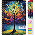 2025-2026 Global Excello Brands Hardcover Fashion Weekly/Monthly Planner, 5-1/2” x 8", Black Tree Seasons, November 2025 To December 2026 1 thumbnail image