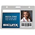 SICURIX Rigid PC ID Badge Dispensers with Thumb Slot - Horizontal - Support 3.50" x 2.50" Media - Horizontal - Polycarbonate - 25 / Pack - Clear