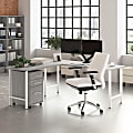 Bush Business Furniture Hustle 72"W L-Shaped Corner Computer Desk, 3 Drawer Mobile File Cabinet, Platinum Gray, Standard Delivery Service, HUS005PG 1 thumbnail image