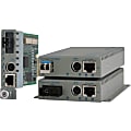 Omnitron Systems iConverter Transceiver/Media Converter - 1 x Network (RJ-45) - 1 x SC Ports - 10/100Base-TX, 100Base-FX - 3.11 Mile - Internal 1 thumbnail image
