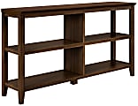 New Ridge Home Goods 30-1/4"H 3-Tier Low Wooden Bookcase, Walnut