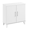 Bush Furniture Somerset Small Storage Cabinet With Doors And Shelves, White, Standard Delivery