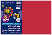 Tru-Ray® Construction Paper, 50% Recycled, 12" x 18", Holiday Red, Pack Of 50
