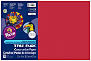 Tru-Ray® Construction Paper, 50% Recycled, 12" x 18", Holiday Red, Pack Of 50