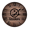 Imperial NFL Rustic Wall Clock, 16”, Pittsburgh Steelers