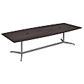 Bush Business Furniture 120"W x 48"D Boat Shaped Conference Table with Metal Base, Storm Gray, Standard Delivery