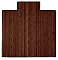 Anji Mountain Roll-Up Chair Mat With Lip, Rectangular, 55" x 57", Walnut