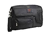 Denco Sports Luggage Travel Messenger Bag With 15" Laptop Pocket, Texas Tech Red Raiders, 15 1/4"H x 12"W x 1 1/4"D, Black