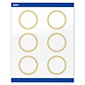 Avery® Print-To-The-Edge Labels & Sure Feed®, S00-DHH-PRWGP10, 3" Round, Glossy White, Preprinted Multi-Lined Gold Border Design, Pack Of 60 1 thumbnail image