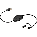 ReTrak Premier Lightning/USB Sync/Charge Data Transfer Cable - 3.20 ft Lightning/USB Data Transfer Cable - First End: 8-pin Lightning, Micro USB 2.0 - Second End: USB 2.0 - 480 Mbit/s - 1 1 thumbnail image