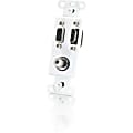 C2G HDMI, VGA and 3.5mm Audio Pass Through Wall Plate - White - White - 1 x HDMI Port(s) - 1 x Mini-phone Port(s) - 1 x VGA Port(s) 1 thumbnail image