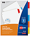 Avery® Big Tab™ Extra-Wide Insertable Dividers, 9-1/4" x 11-1/8", Clear Reinforced, White/Multicolor, 5-Tab