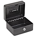 FireKing CB0604 Key Locking Coin/Stamp Box - Key Lock - for Money, Coin, Stamp - Internal Size 2.87" x 5.75" x 4.38" - Overall Size 3" x 6" x 4.6" - Silver, Black Carbon - Plastic, Steel, Steel