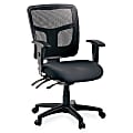 Lorell® Ergomesh Mesh/Fabric Mid Back Chair, Black