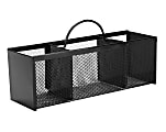 Mind Reader 3-Section Mesh Cutlery Caddy, 5-1/2”H x 12”W x 3-1/2”D, Black 1 thumbnail image