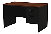 WorkPro® Modular 48"W x 30"D Right Pedestal Desk, Black/Walnut