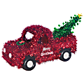 Amscan Christmas 3D Truck With Christmas Tree Tinsel Decoration, 5"H x 12"W x 5"D, Red