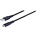 Ativa® USB Type-C To USB Type-A Braided Charging Cable, 3', Black, 45838 1 thumbnail image