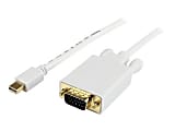 StarTech.com 3' Mini DisplayPort To VGA Adapter Converter Cable, White