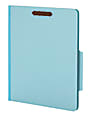 Pendaflex® Pressboard Classification File Folders With Fasteners, 8 1/2" x 11", Letter Size, 60% Recycled, Blue, Box Of 10