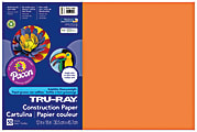 Tru-Ray® Construction Paper, 12" x 18", 50% Recycled, Electric Orange, Pack Of 50