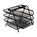 Mind Reader Paper Tray Desktop Organizer File Storage Drawers, 10-1/2"H x 13-3/4"W x 11-1/2"D, Black 1 thumbnail image