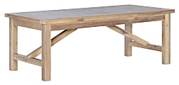 Linon Hanover Coffee Table, 18"H x 48"W x 24"D, Rustic Brown Acacia/Gray 1 thumbnail image