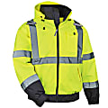 Ergodyne GloWear® 8379 Type R Class 3 High-Visibility Fleece-Lined Thermal Bomber Jacket, 2X, Lime