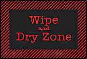 Carpets for Kids® KID$Value Rugs™ Red & Black Wipe & Dry Sanitize Here Rug, 3' x 4 1/2' , Black