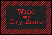 Carpets for Kids® KID$Value Rugs™ Red & Black Wipe & Dry Sanitize Here Rug, 3' x 4 1/2' , Black 1 thumbnail image