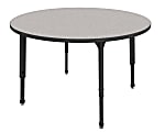 Marco Group™ Apex™ Series Round Adjustable Tables, 30"H x 48"W x 48"D, Gray Nebula/Black