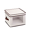 Honey-Can-Do Canvas Dinnerware Storage Box, Medium, 8 1/2"H x 12"W x 12"D, Brown/Natural 1 thumbnail image