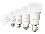 Philips Hue White ambiance Starter Kit - Wireless lighting set - LED light bulb x 4 - E26 - total: 42 W (equivalent 300 W) - warm to cool white light - 2200-6500 K