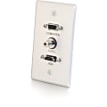 C2G HDMI, VGA and 3.5mm Audio Pass Through Wall Plate Single Gang Brushed Aluminum - Mounting plate - HD-15, mini-phone stereo 3.5 mm, HDMI - brushed aluminum - 1-gang 1 thumbnail image