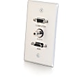 C2G HDMI, VGA and 3.5mm Audio Pass Through Wall Plate Single Gang Brushed Aluminum - 1-gang - Brushed Aluminum - Aluminum - 1 x HDMI Port(s) - 1 x Mini-phone Port(s) - 1 x VGA Port(s)