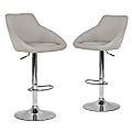 Glamour Home Alani Bar Stools, Chrome/Ashy Gray, Set Of 2 Stools