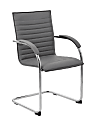 Boss Office Products Ribbed Side Chairs, Gray, Set Of 2