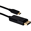 QVS 3ft USB-C / Thunderbolt 3 to DisplayPort UltraHD 4K/60Hz Video Converter Cable - 3 ft DisplayPort/Thunderbolt 3 Audio/Video/Data Transfer Cable for Smartphone, Projector, Chromebook, Monitor, MacBook, HDTV, Tablet, Audio/Video Device