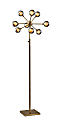Adesso Starling LED Floor Lamp, 70”H, Smoked Glass Shade/Antique Brass Base