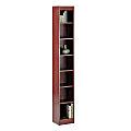 Safco® WorkSpace® Wood Veneer Baby Bookcases, Mahogany, 7 Shelves, 84"H x 12"W x 12"D