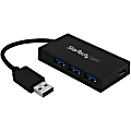 StarTech.com 4 Port USB 3.0 Hub - USB-A to USB-C & 3x USB-A SuperSpeed 5Gbps - Self or USB Bus Powered - USB 3.1 Gen 1 BC 1.2 Charging Hub - 4 Port USB 3.0 hub - USB-A host to 3x USB Type-A + 1x USB-C - SuperSpeed 5Gbps USB 3.1/3.2 Gen 1