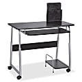 Lorell® Mobile Computer Desk, Black/Silver 1 thumbnail image