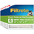 Filtrete™ 12 x 12 x 1 Air Filter, 6 HVAC Filters, MPR 700, Merv 8, Dust, Pollen & Pet Dander, 3 Month Pleated 1 Inch Electrostatic Air Filters 1 thumbnail image