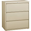 Lorell® 36"W x 18-5/8"D Lateral 3-Drawer File Cabinet, Putty 1 thumbnail image