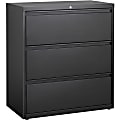 Lorell® 36"W x 18-5/8"D Lateral 3-Drawer Letter/Legal File Cabinet, Black 1 thumbnail image