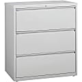 Lorell® 36"W x 18-5/8"D Lateral 3-Drawer File Cabinet, Light Gray